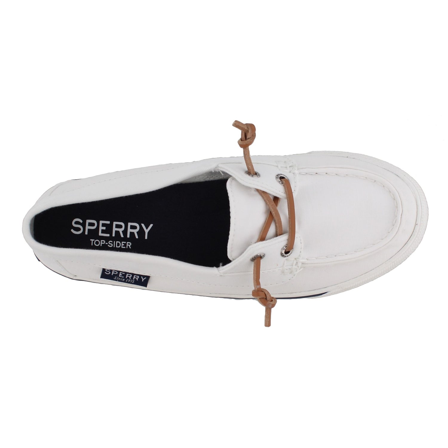 Peltz Shoes  Women's Sperry Lounge Away Boat Shoe WHITE STS80690