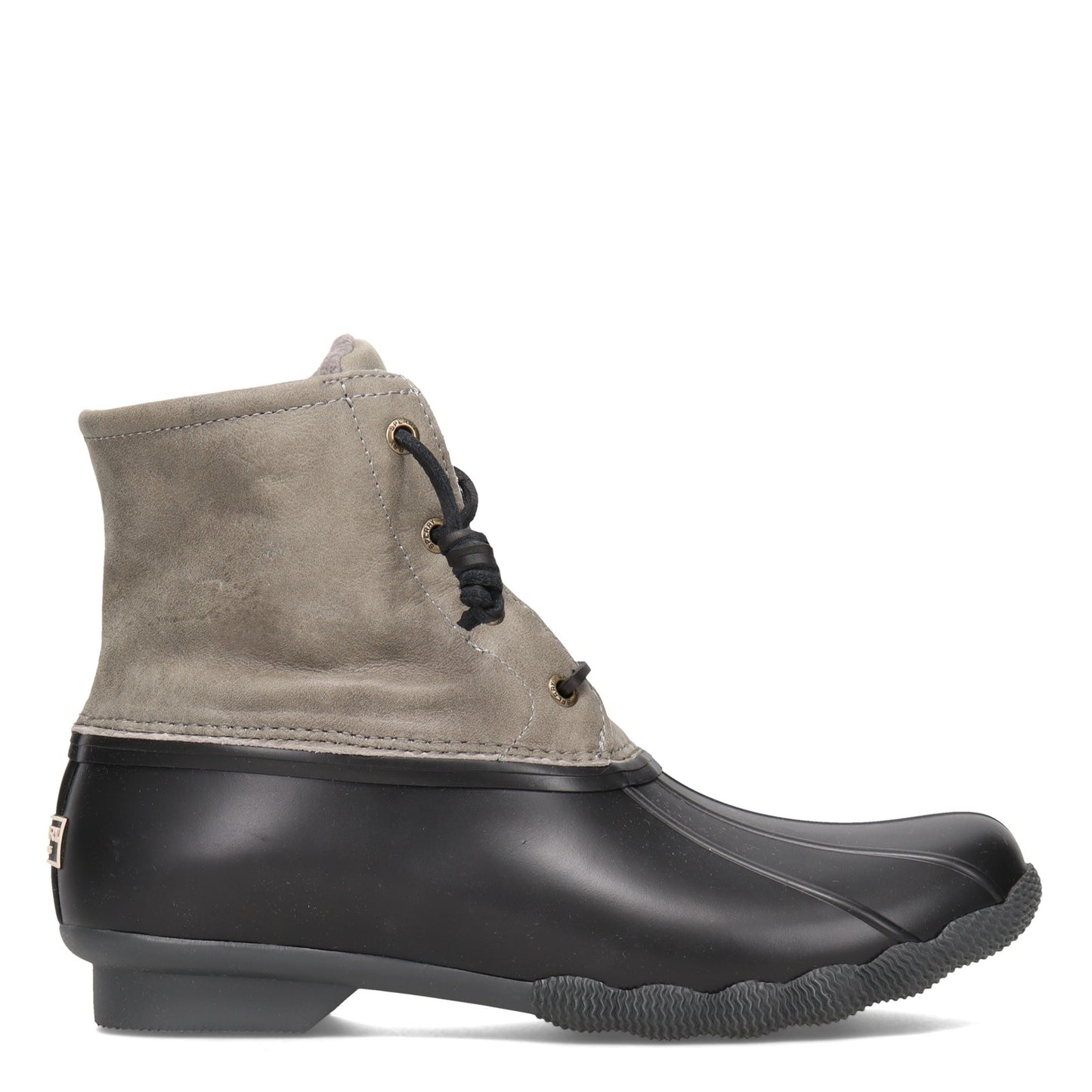 Peltz Shoes  Women's Sperry Saltwater Rain Boot BLACK GRAY STS81732