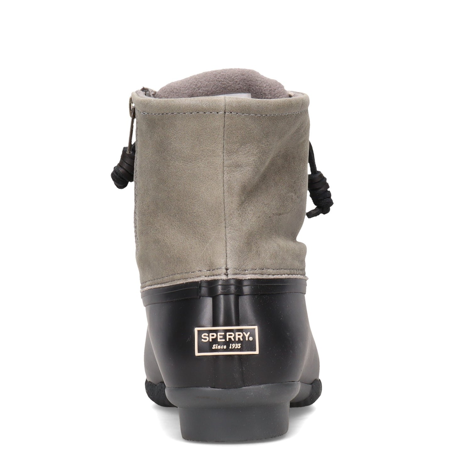 Peltz Shoes  Women's Sperry Saltwater Rain Boot BLACK GRAY STS81732