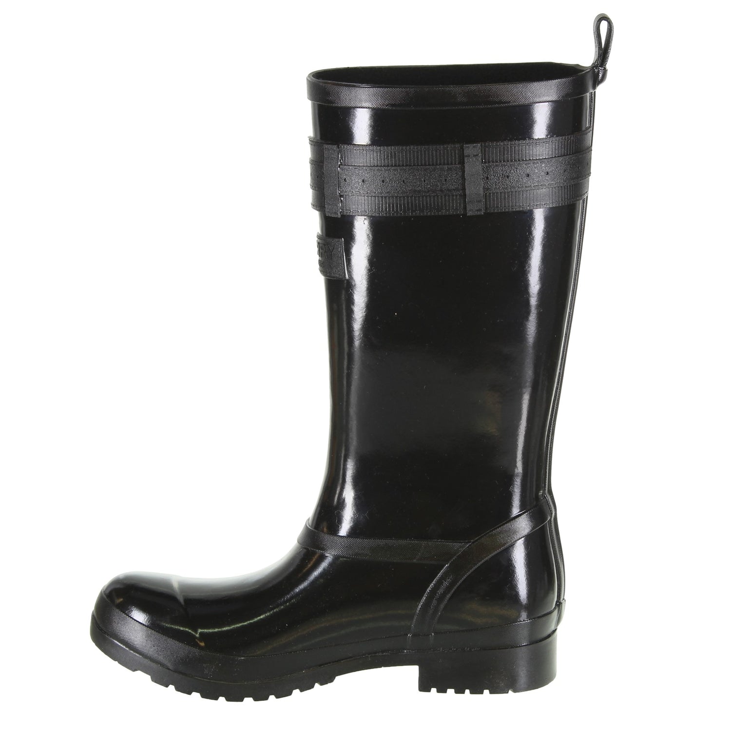Peltz Shoes  Women's Sperry Walker Atlantic Rain Boots BLACK STS82562