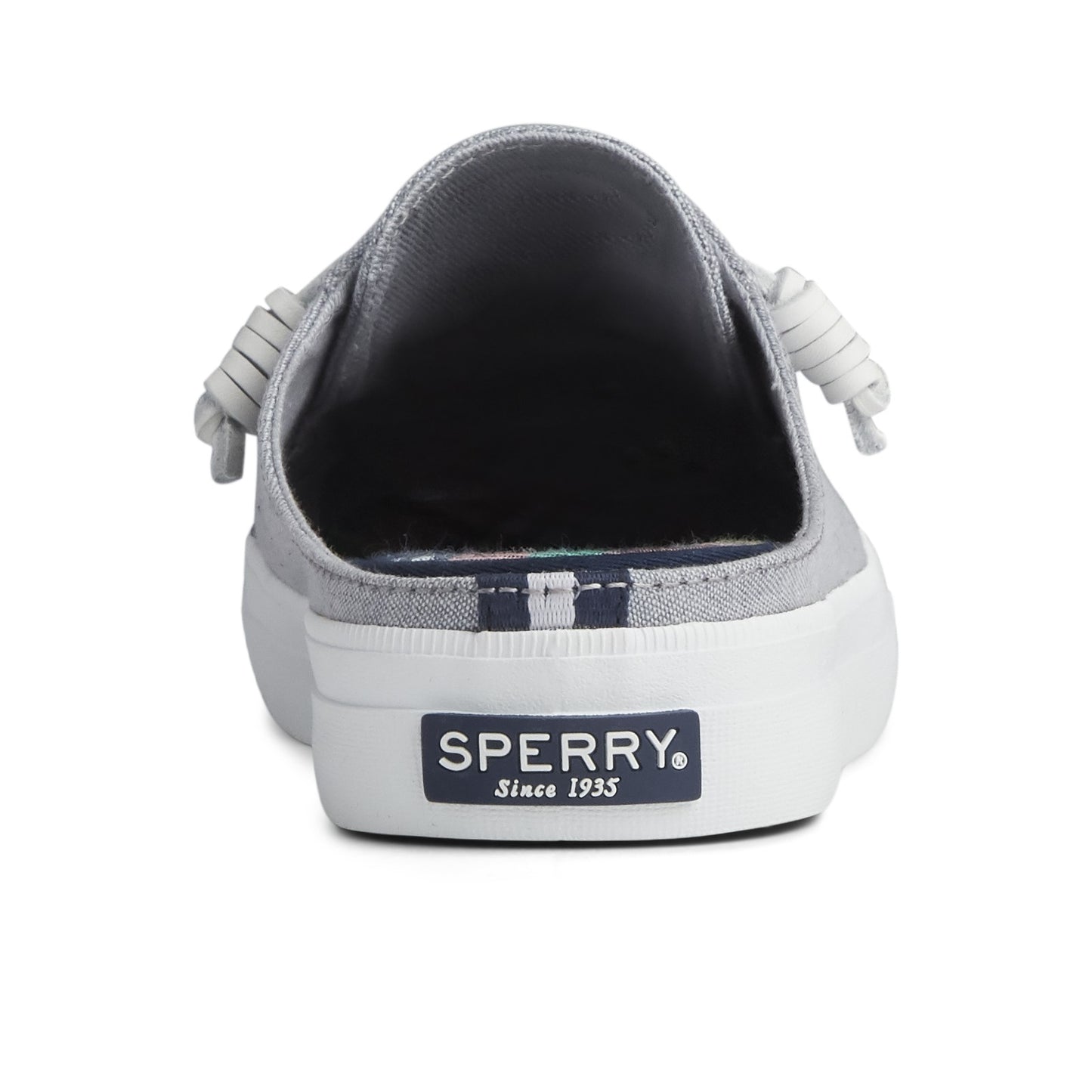 Peltz Shoes  Women's Sperry Crest Vibe Mule Sneaker GREY CHAMBRAY STS84803