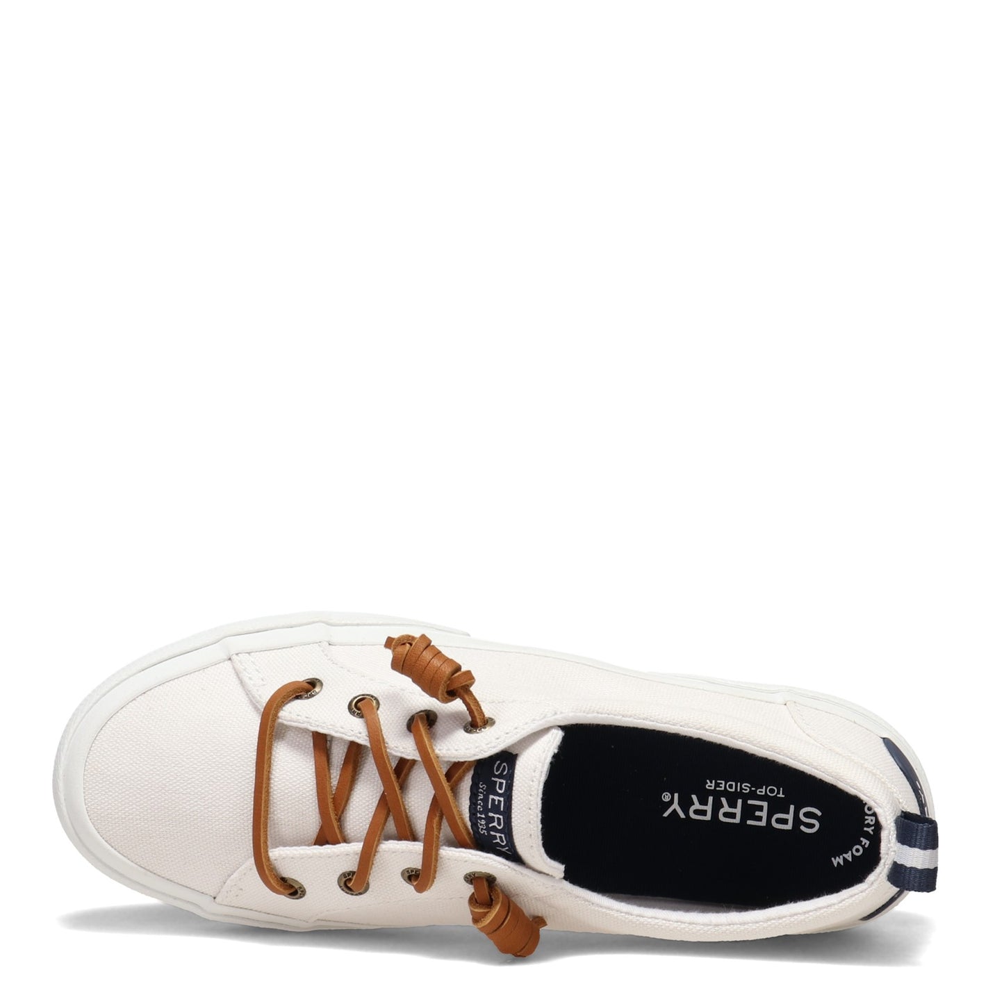 Peltz Shoes  Women's Sperry Pier Wave LTT Sneaker WHITE STS85102
