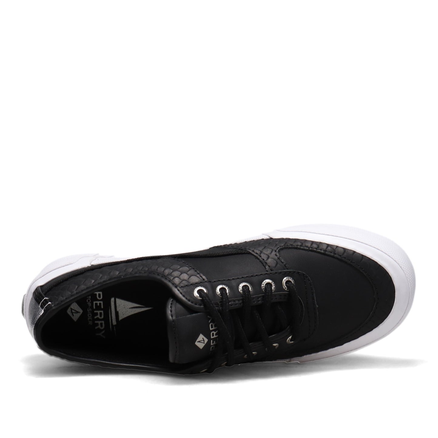Peltz Shoes  Women's Sperry Soletide Sneaker BLACK STS86635