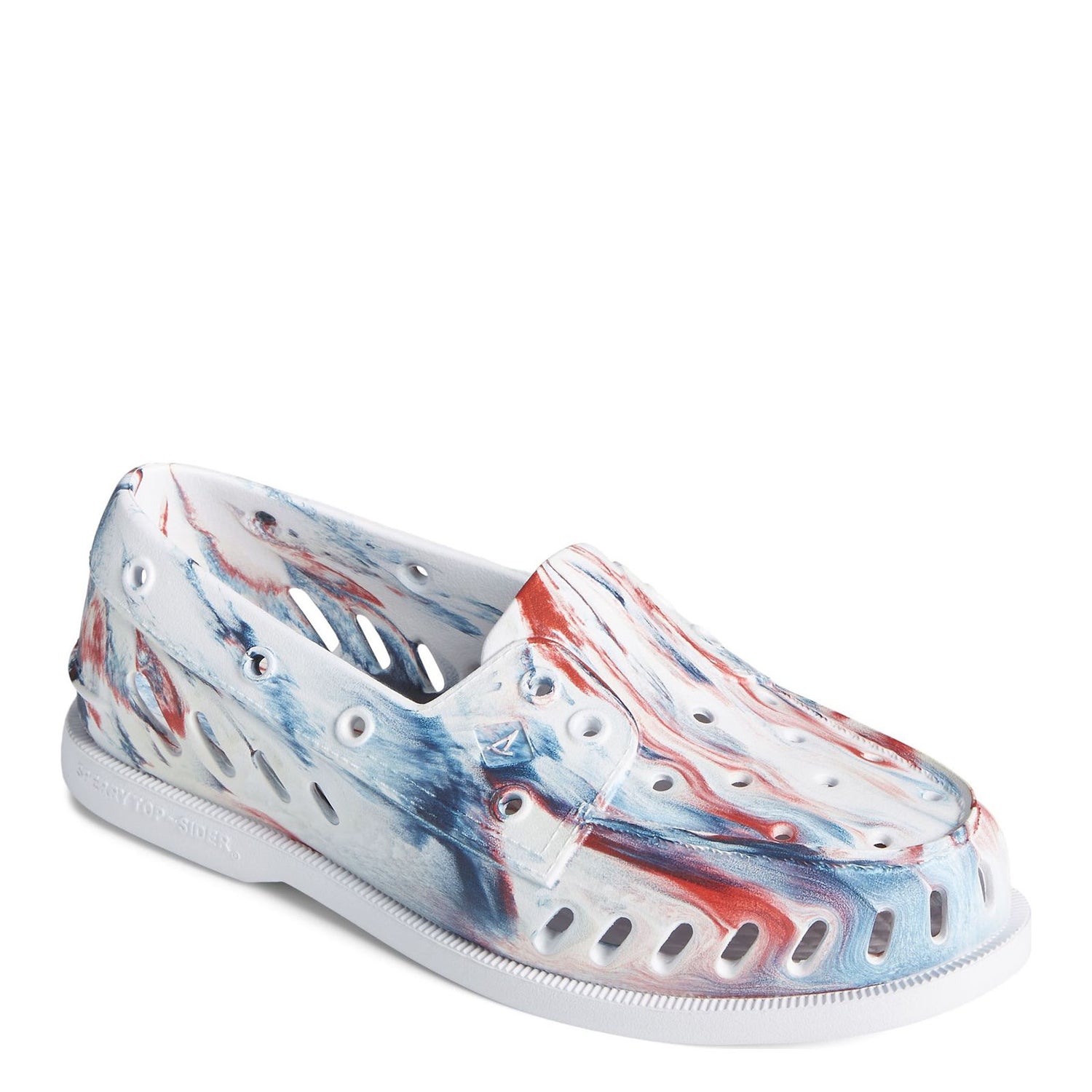 Peltz Shoes  Women's Sperry Authentic Original Float Boat Shoe RED WHITE STS86974