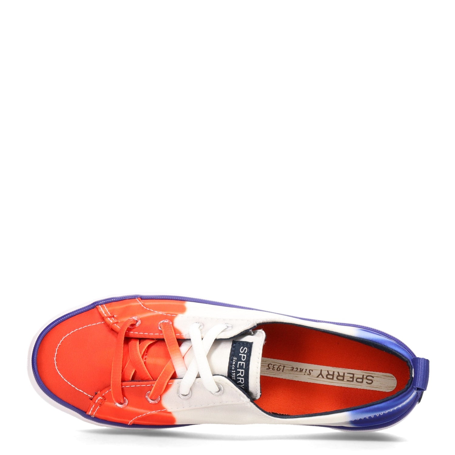 Peltz Shoes  Women's Sperry Popsicle Firecracker Crest Vibe Sneaker RED WHITE BLUE STS86986