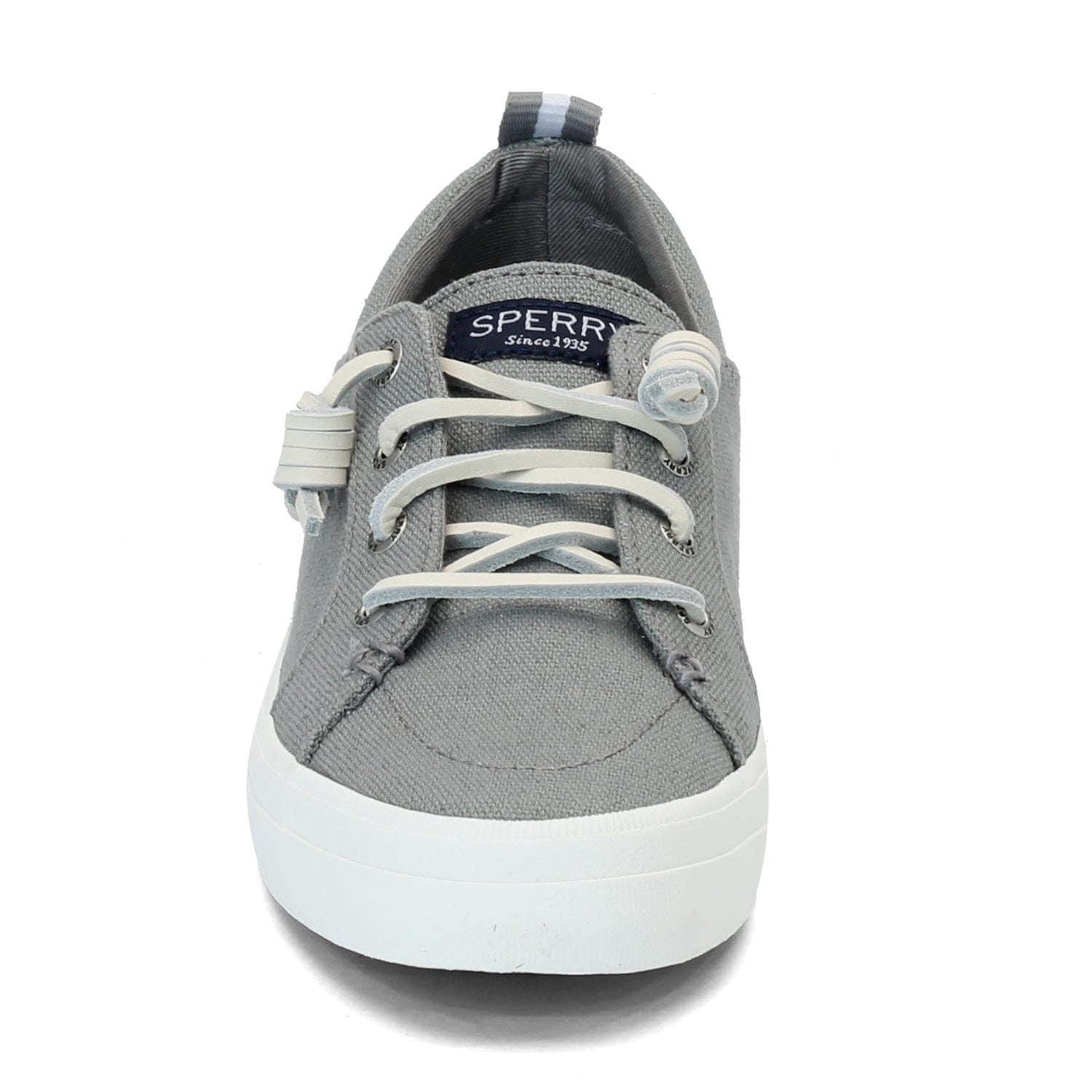 Peltz Shoes  Women's Sperry Crest Vibe Sneaker GREY LINEN STS99042