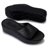 Peltz Shoes  Women's Lemon Jelly Sunny Slide Sandal BLACK SUNNY01-BLACK