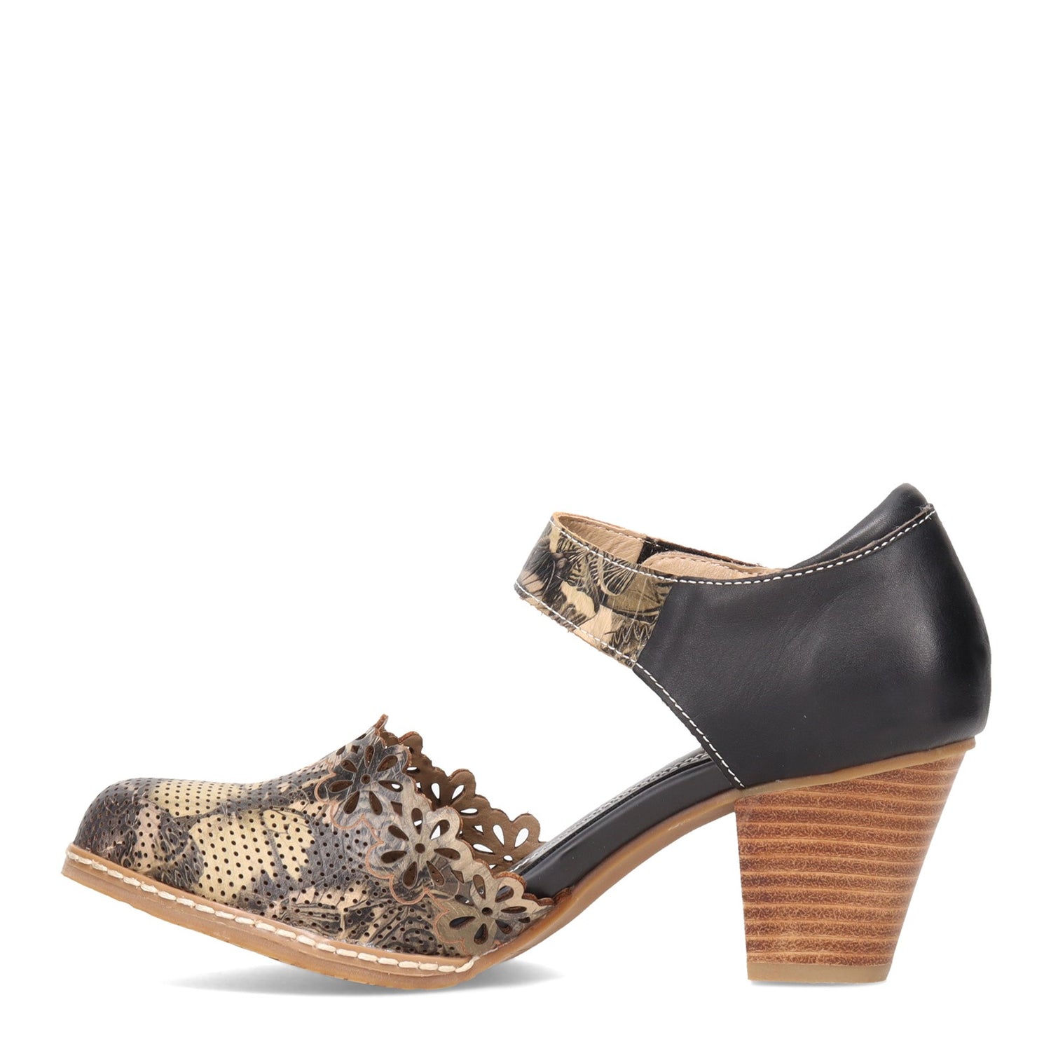 Peltz Shoes  Women's L'Artiste by Spring Step Sunset Pump Black Multi SUNSET-BM