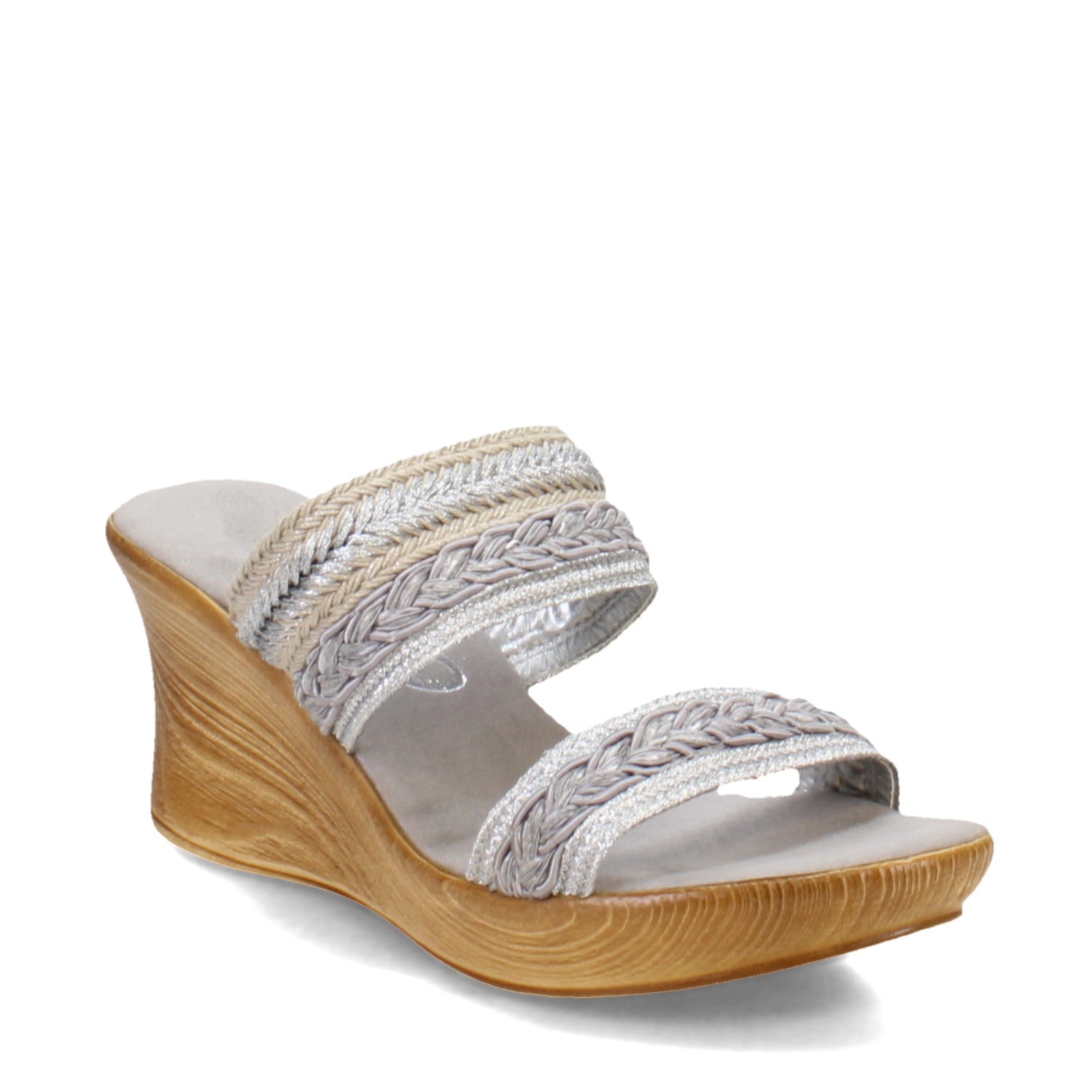 Peltz Shoes  Women's Onex Tabitha Sandal Silver Mix TABITHA-SIL