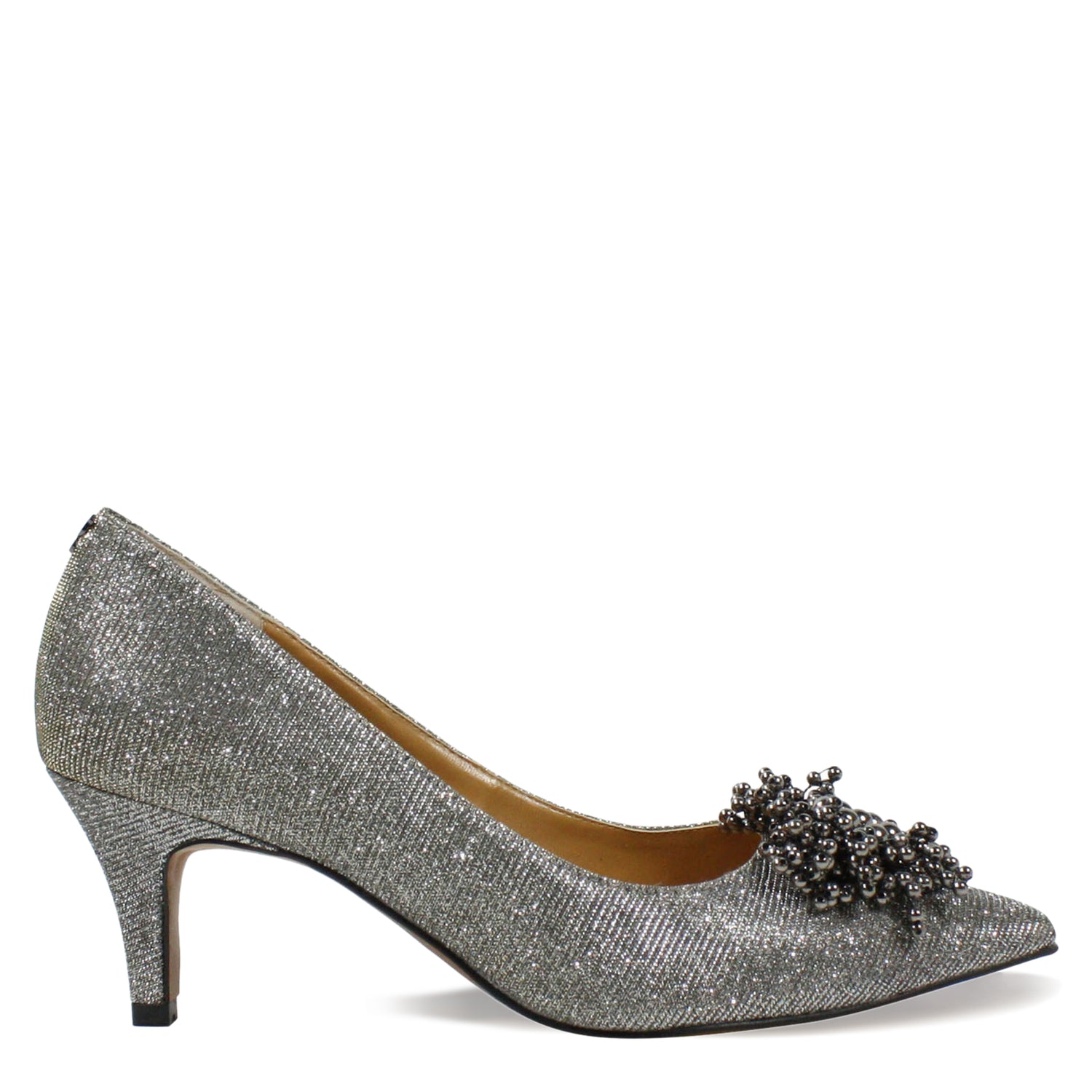 Peltz Shoes  Women's J Renee Tacitha Pump Pewter Glitter TACITH-GFPEW