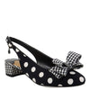 Peltz Shoes  Women's J Renee Tanay Pump Black White Dots TANAY-FABWH