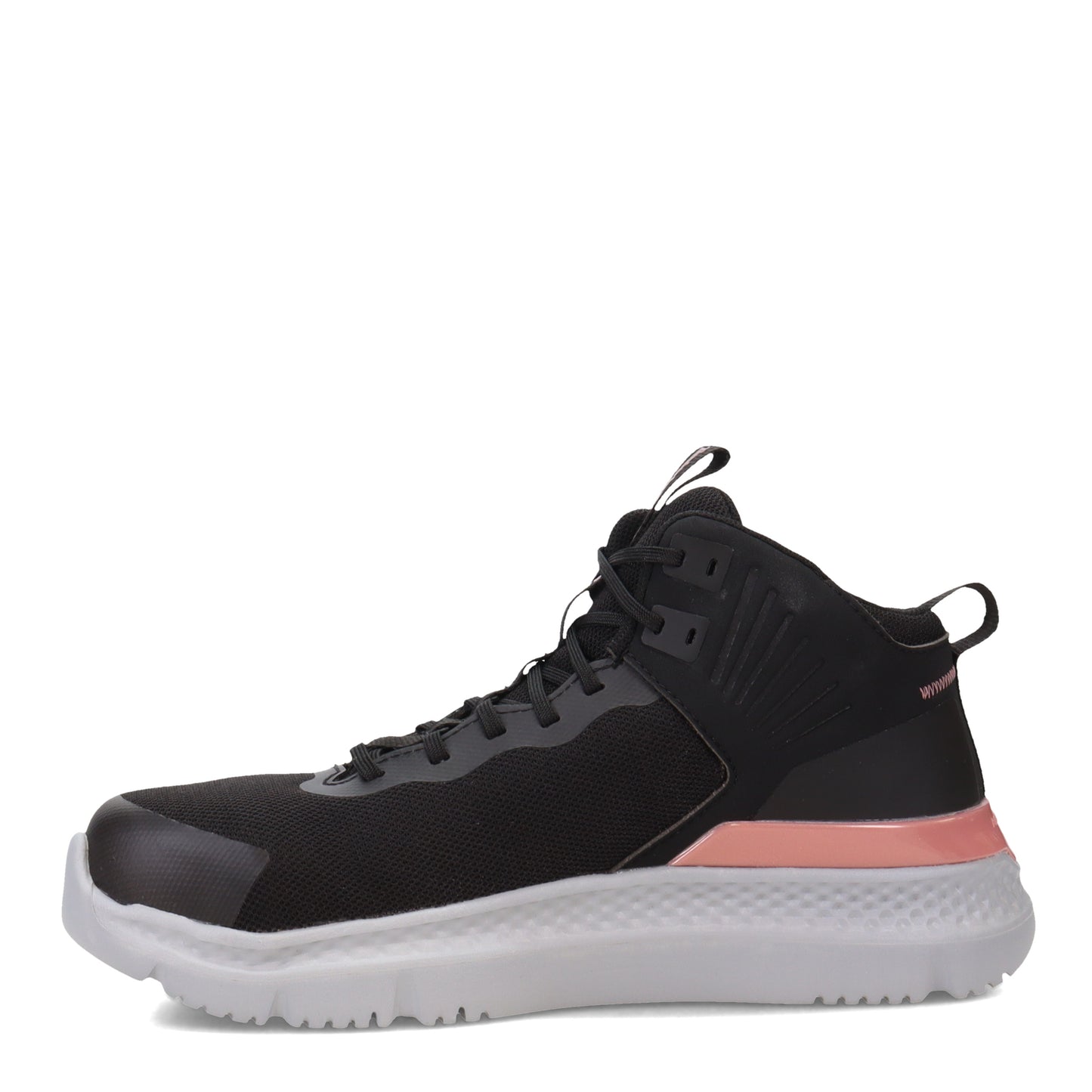 Peltz Shoes  Women's Timberland Pro Setra Mid Comp Toe Work Boot Black/Rose TB0A5UVU001