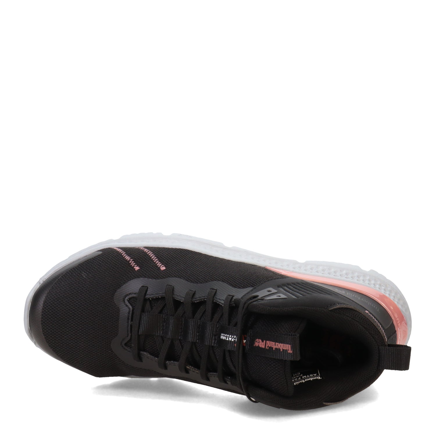 Peltz Shoes  Women's Timberland Pro Setra Mid Comp Toe Work Boot Black/Rose TB0A5UVU001