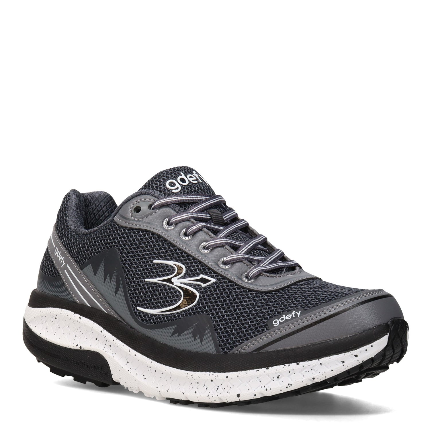 Peltz Shoes  Men's Gravity Defyer Mighty Walk Walking Shoe GRAY TB9024MGS