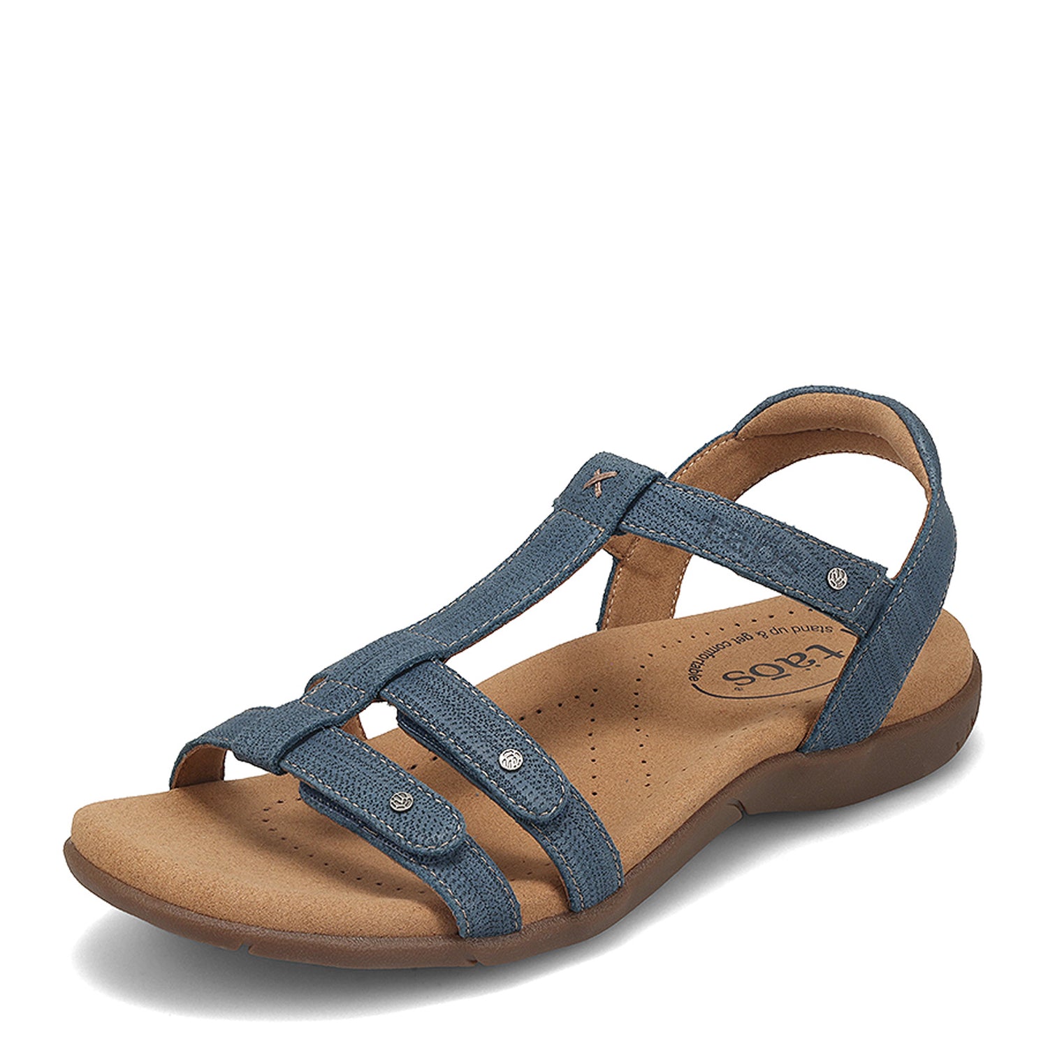 Peltz Shoes  Women's Taos Trophy 2 Sandal Blue Emboss TO2-13765-BLUE