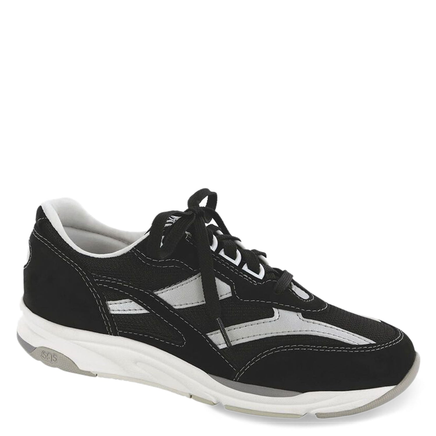 Peltz Shoes  Women's SAS Tour Mesh Sneaker BLACK SILVER TOUR MESH-BKSIL