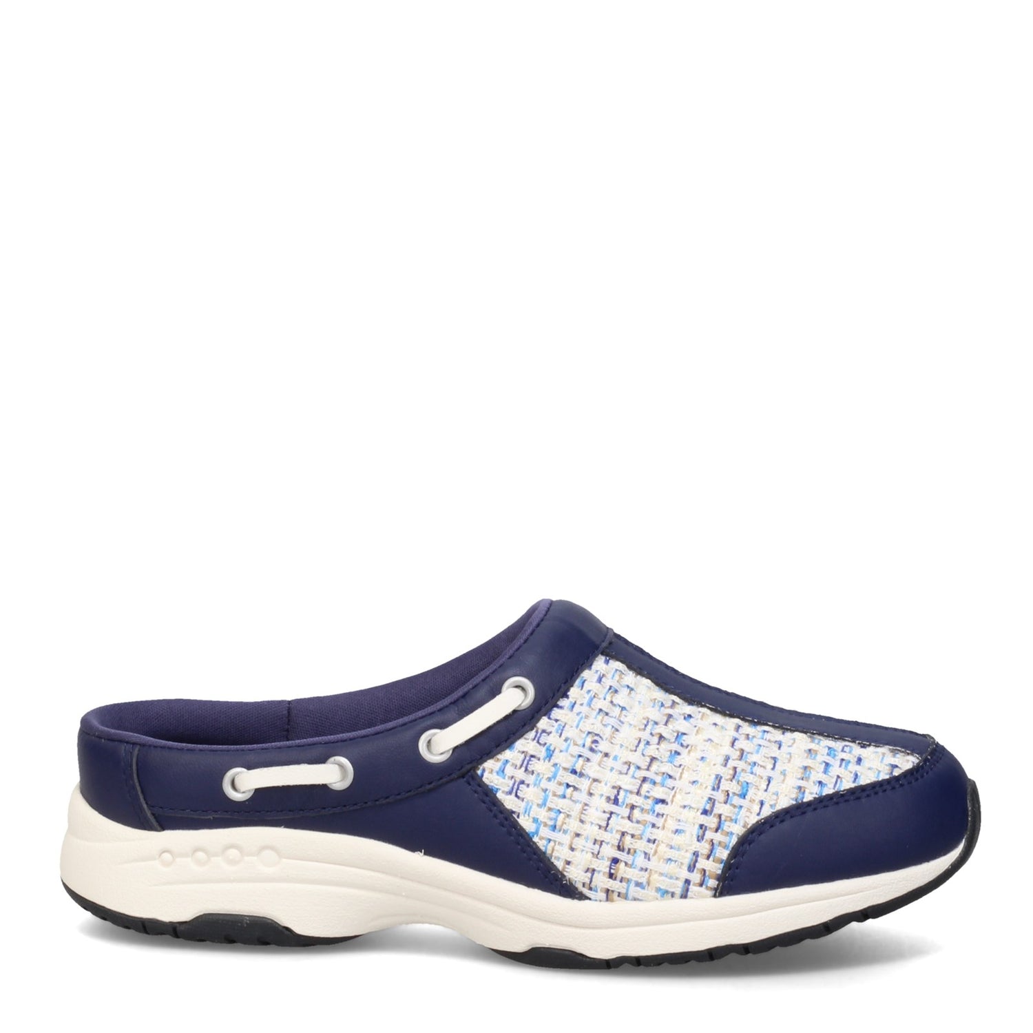 Peltz Shoes  Women's Easy Spirit Travelport Clog NAVY BEIGE TPORT96-400