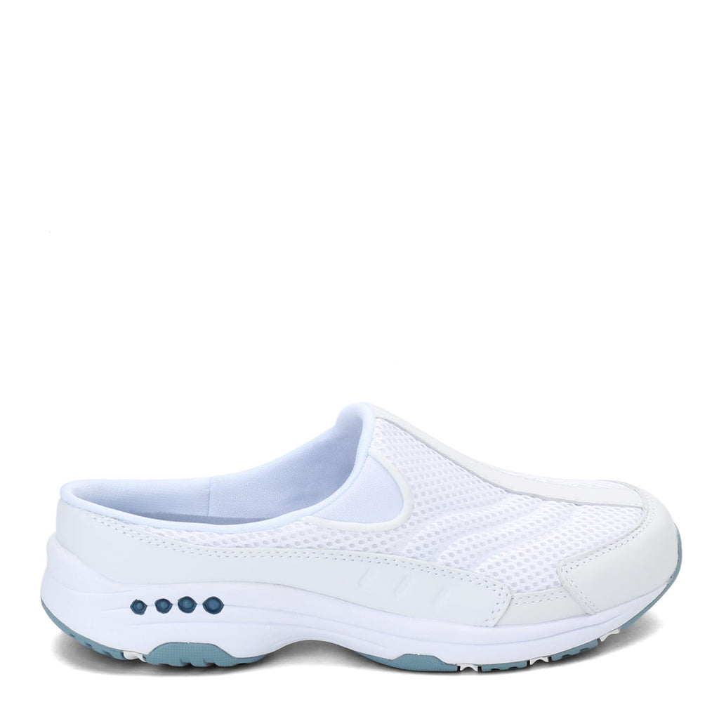 Women's Easy Spirit Traveltime Classic Clog WHITE / LIGHT BLUE TRAVELTIMEWTBLU