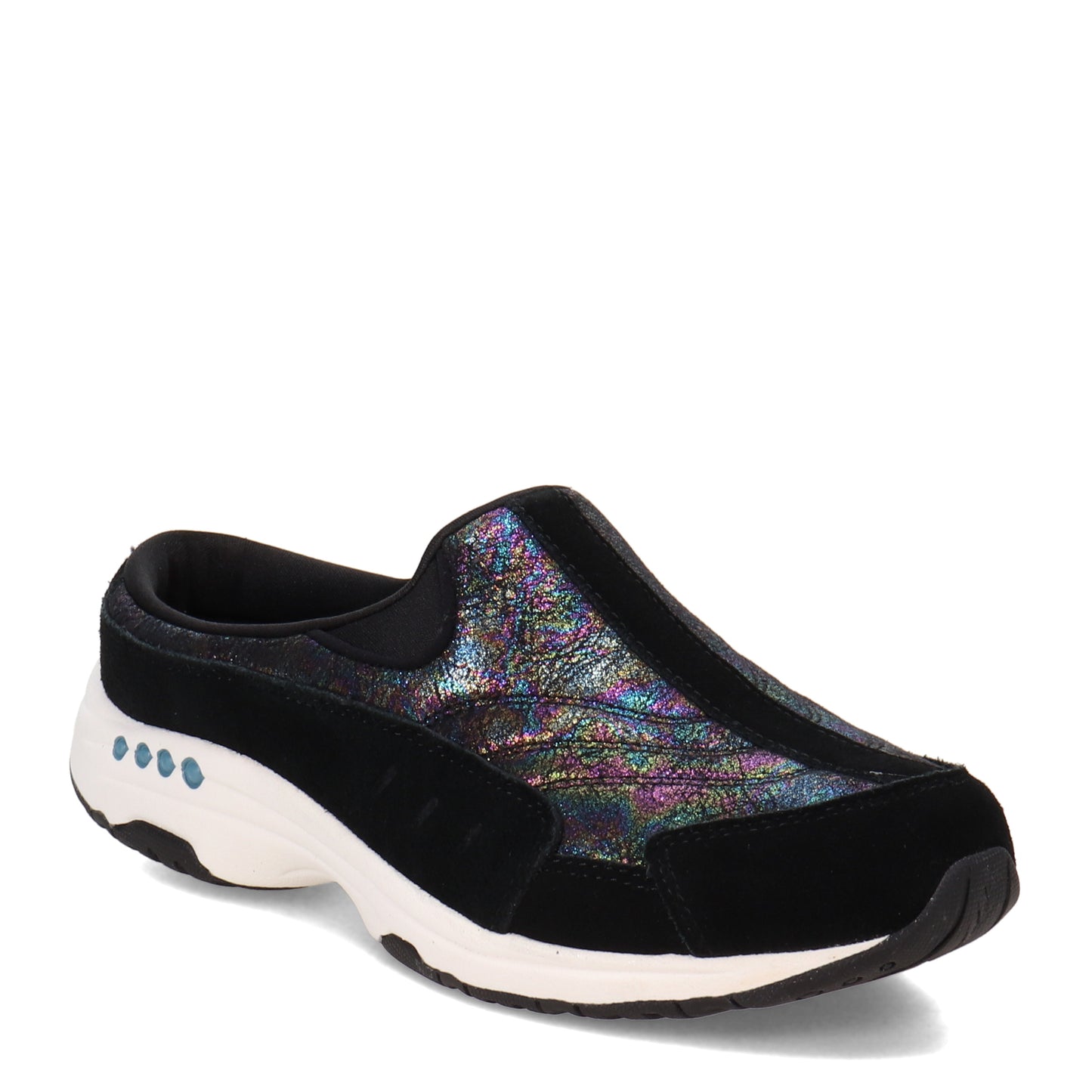 Peltz Shoes  Women's Easy Spirit Traveltime Classic Clog BLACK IRIDESCENT TRAVTIME612-001