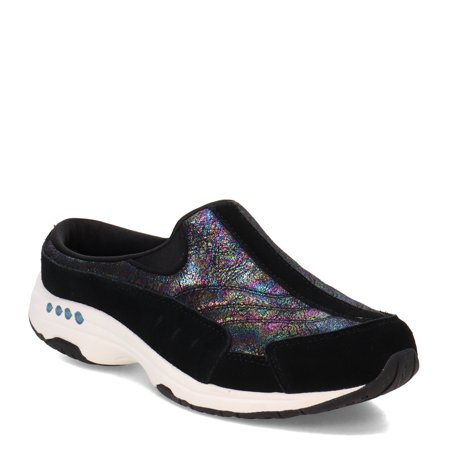 Peltz Shoes  Women's Easy Spirit Traveltime Classic Clog BLACK IRIDESCENT TRAVTIME612-001