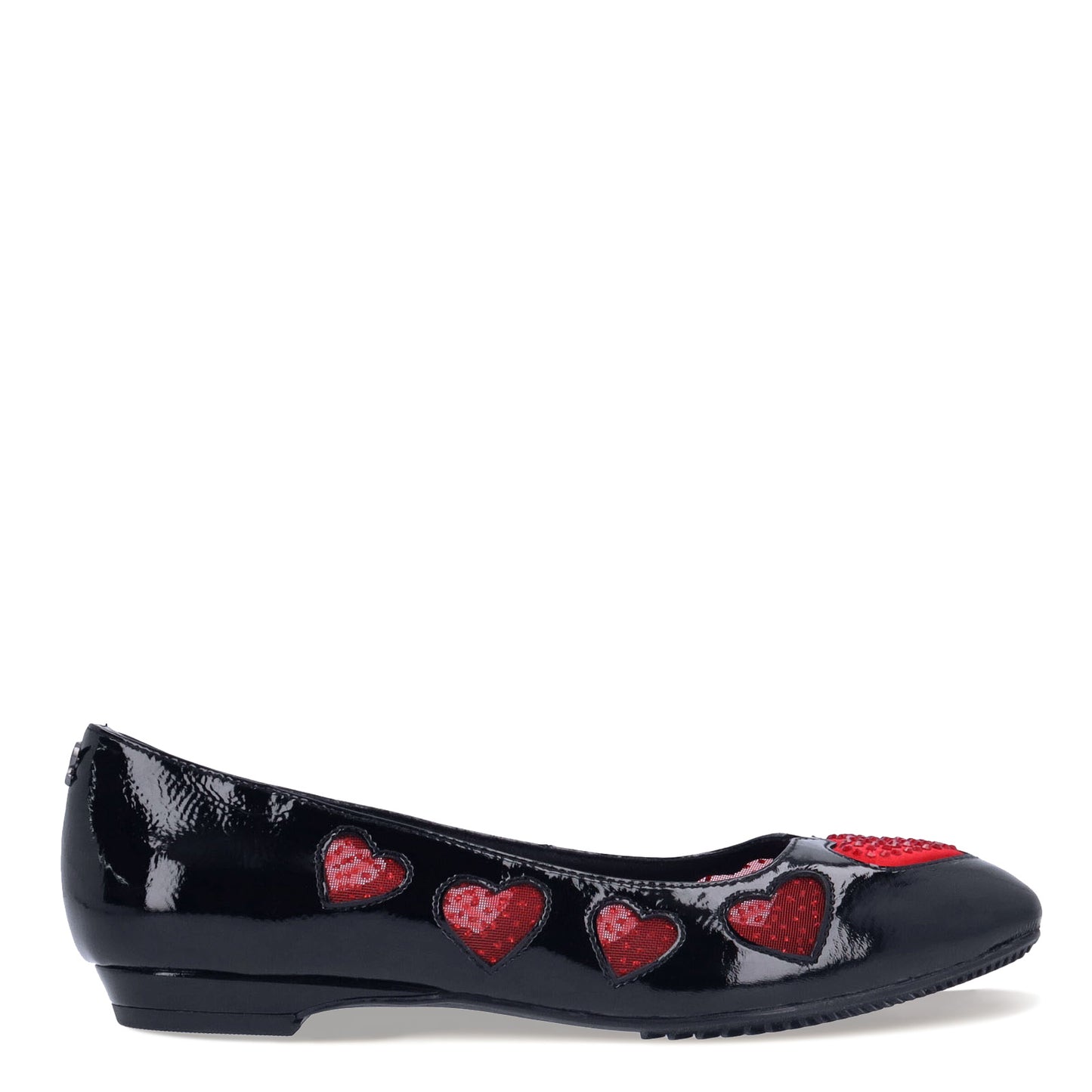 Peltz Shoes  Women's J Renee Truelove Flat Black Patent / Red TRUELO-PABLR