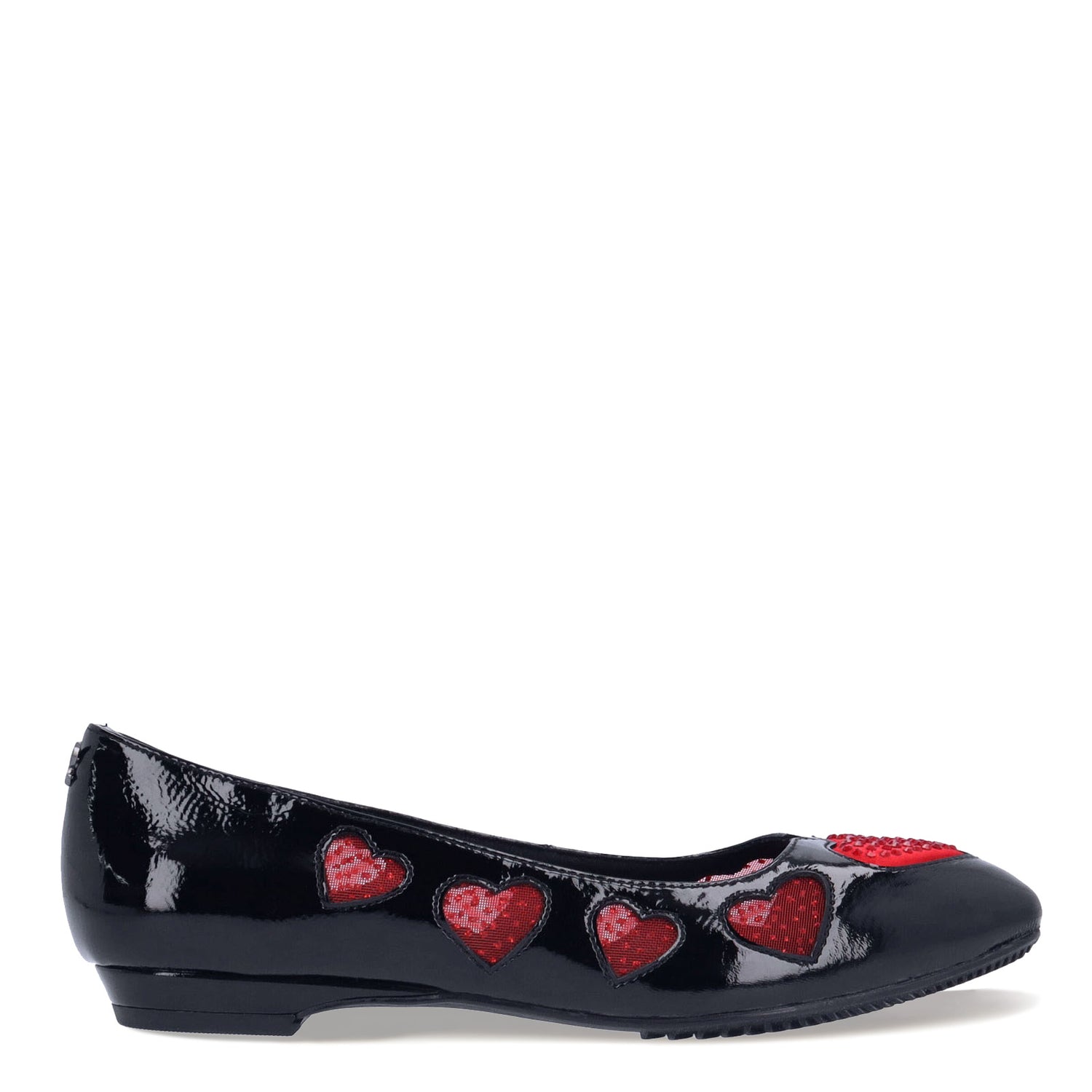 Peltz Shoes  Women's J Renee Truelove Flat Black Patent / Red TRUELO-PABLR