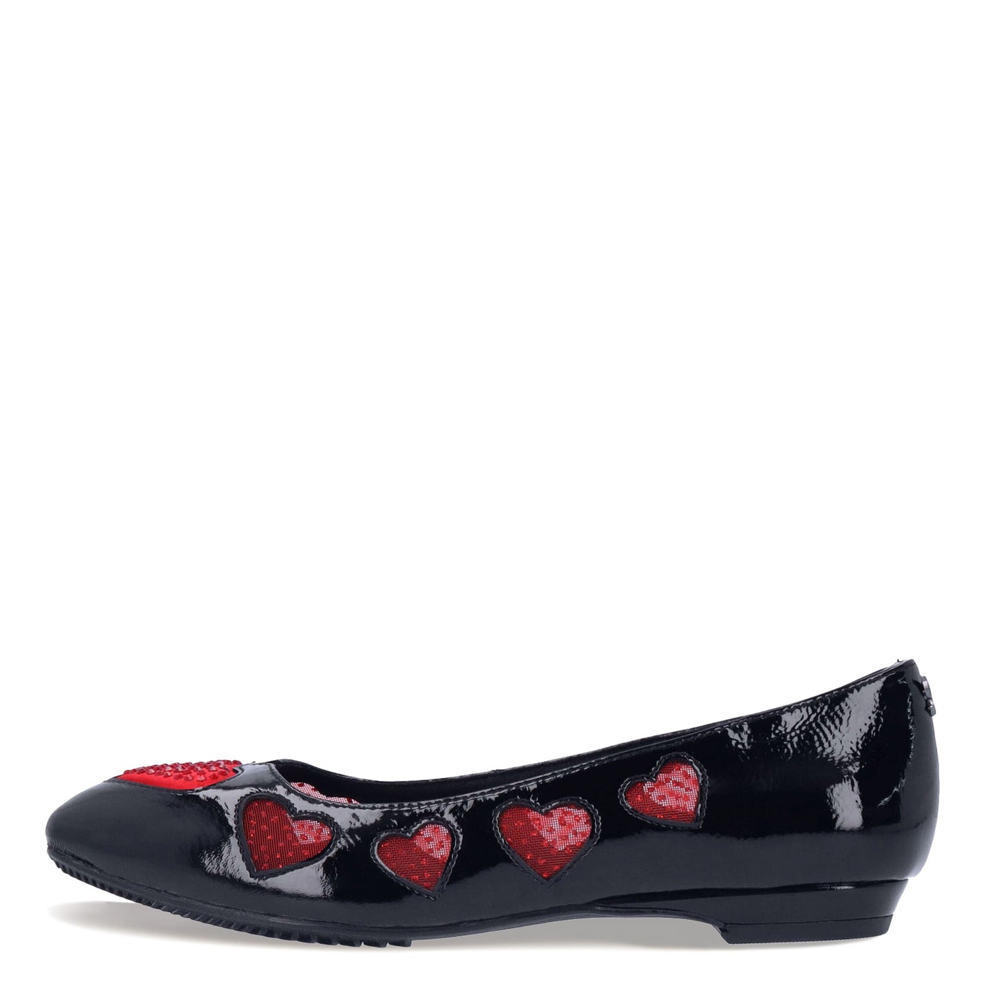Peltz Shoes  Women's J Renee Truelove Flat Black Patent / Red TRUELO-PABLR