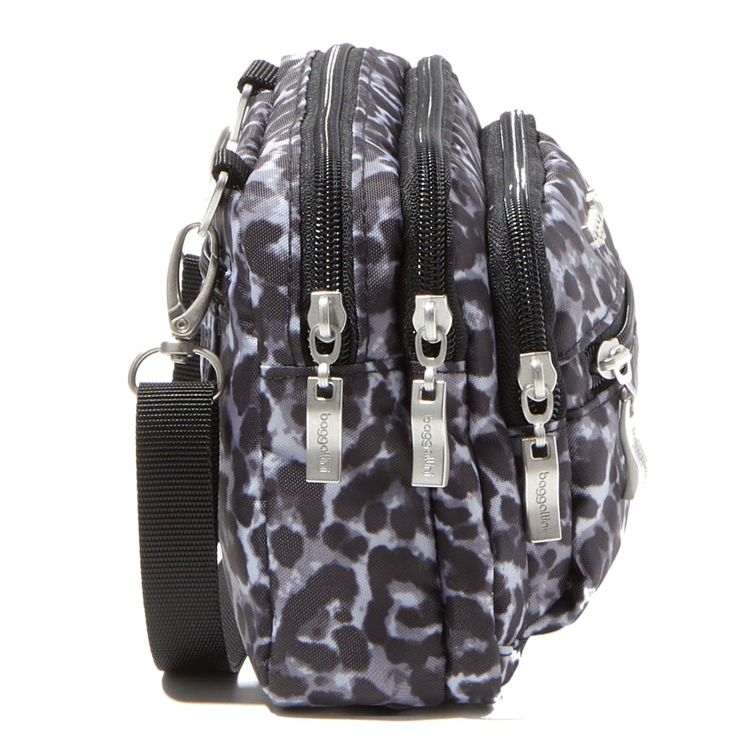 Peltz Shoes  Women's Baggallini Triple Zip Mini Crossbody GREY CHEETAH TRZ419-GREY CHE