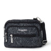 Peltz Shoes  Baggallini Triple Zip Mini Crossbody MIDNIGHT BLOSSOM TRZ419-MID BLSM