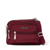 Peltz Shoes  Baggallini Triple Zip Mini Crossbody RED BUFFALO TRZ419-RED BUFFALO
