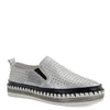 Peltz Shoes  Women's Bernie Mev TW140 Slip-On Silver Black TW140-BLK SIL