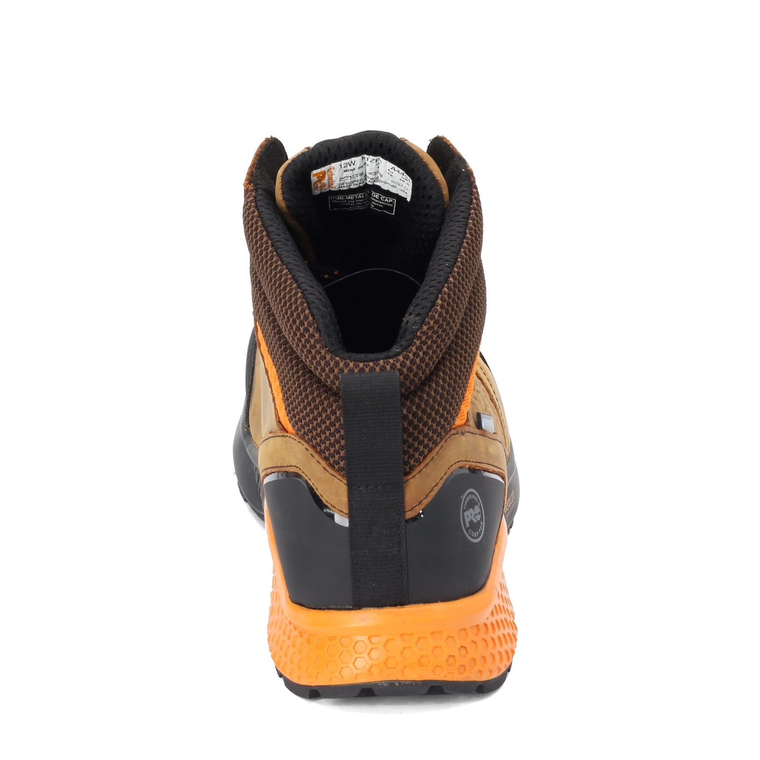 Peltz Shoes  Men's Timberland Pro Reaxion Mid Comp Toe Work Boot BROWN ORANGE TB0A1ZR1214