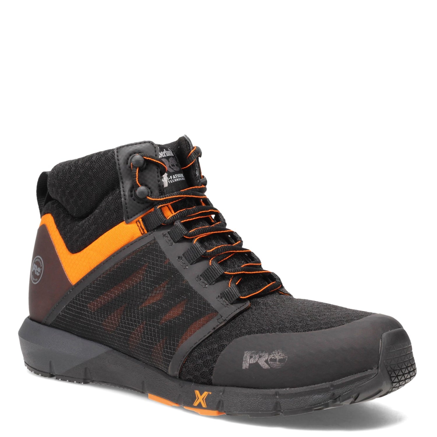 Peltz Shoes  Men's Timberland Pro Radius Mid Comp Toe Work Boot BLACK ORANGE TB0A29QB001