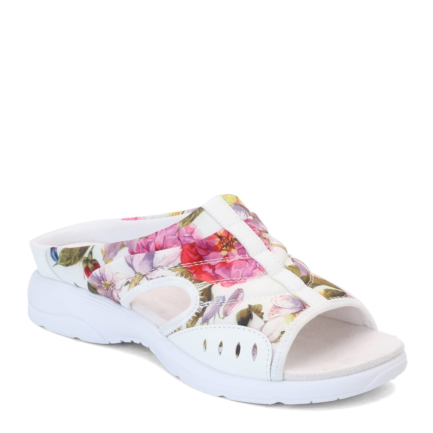 Peltz Shoes  Women's Easy Spirit Traciee Sandal WHITE FLORAL TRACIEE2-WHI07