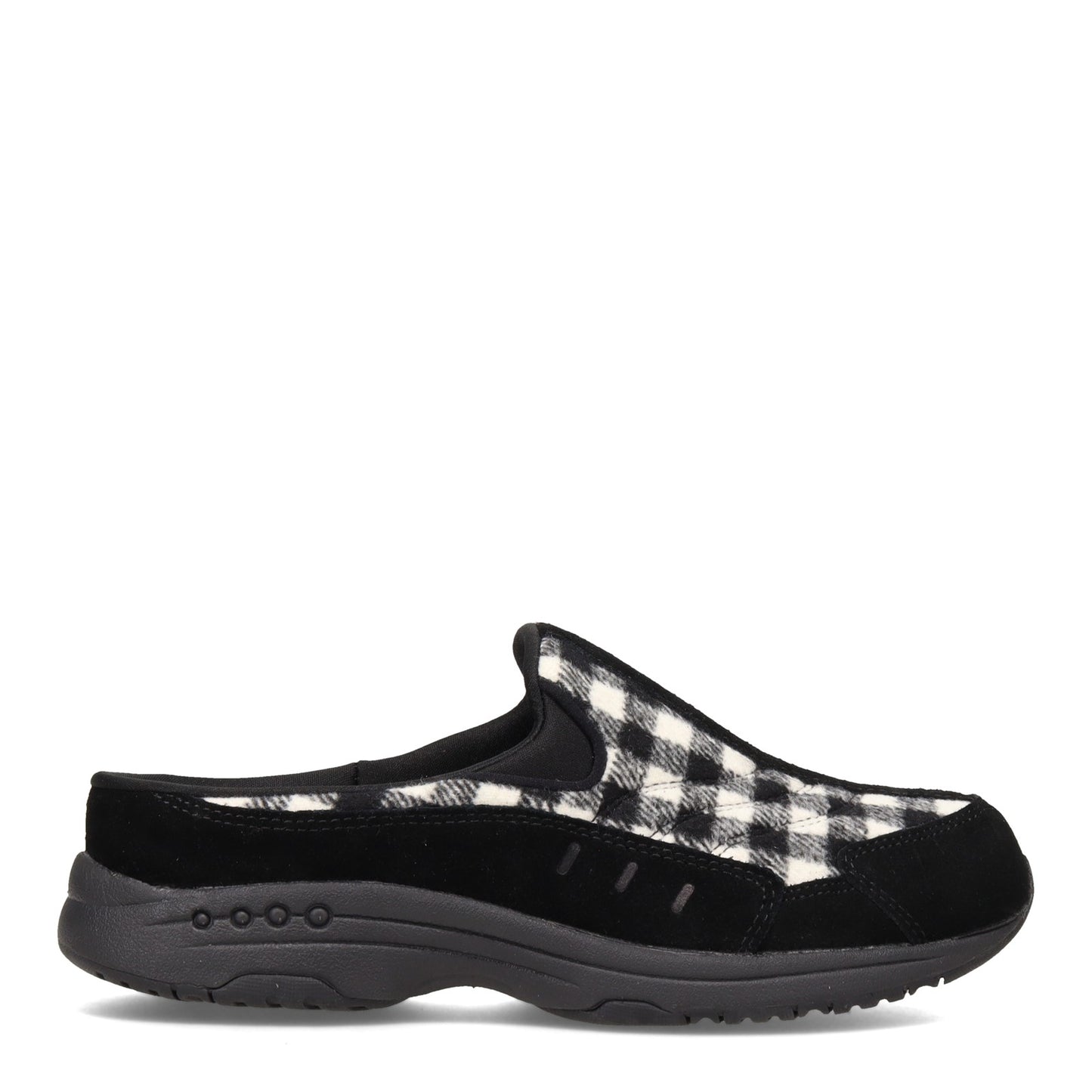 Peltz Shoes  Women's Easy Spirit Traveltime Classic Clog BLACK / WHITE TRAVTIME498-002