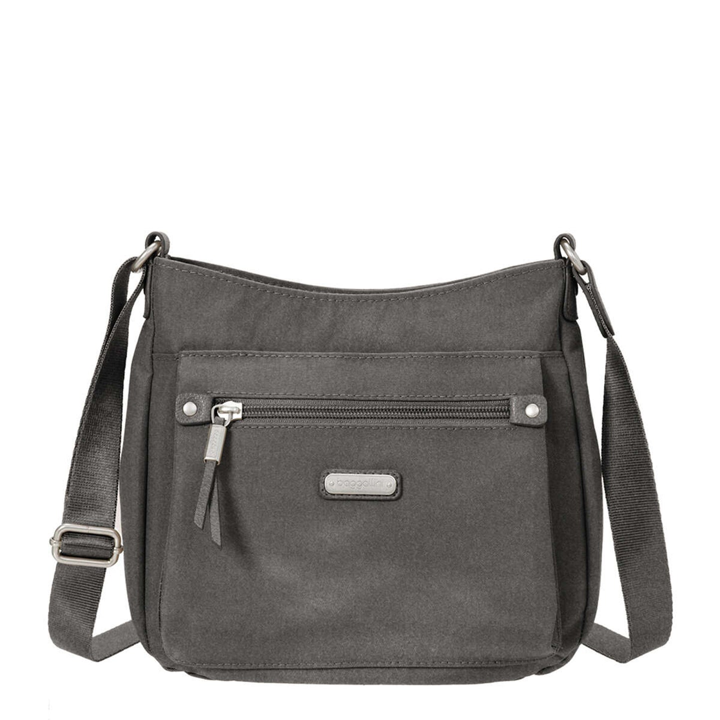 Peltz Shoes  Baggilini Uptown Bagg with RFID Phone Wristlet Sterling Shimmer UPB287-SHIMMER
