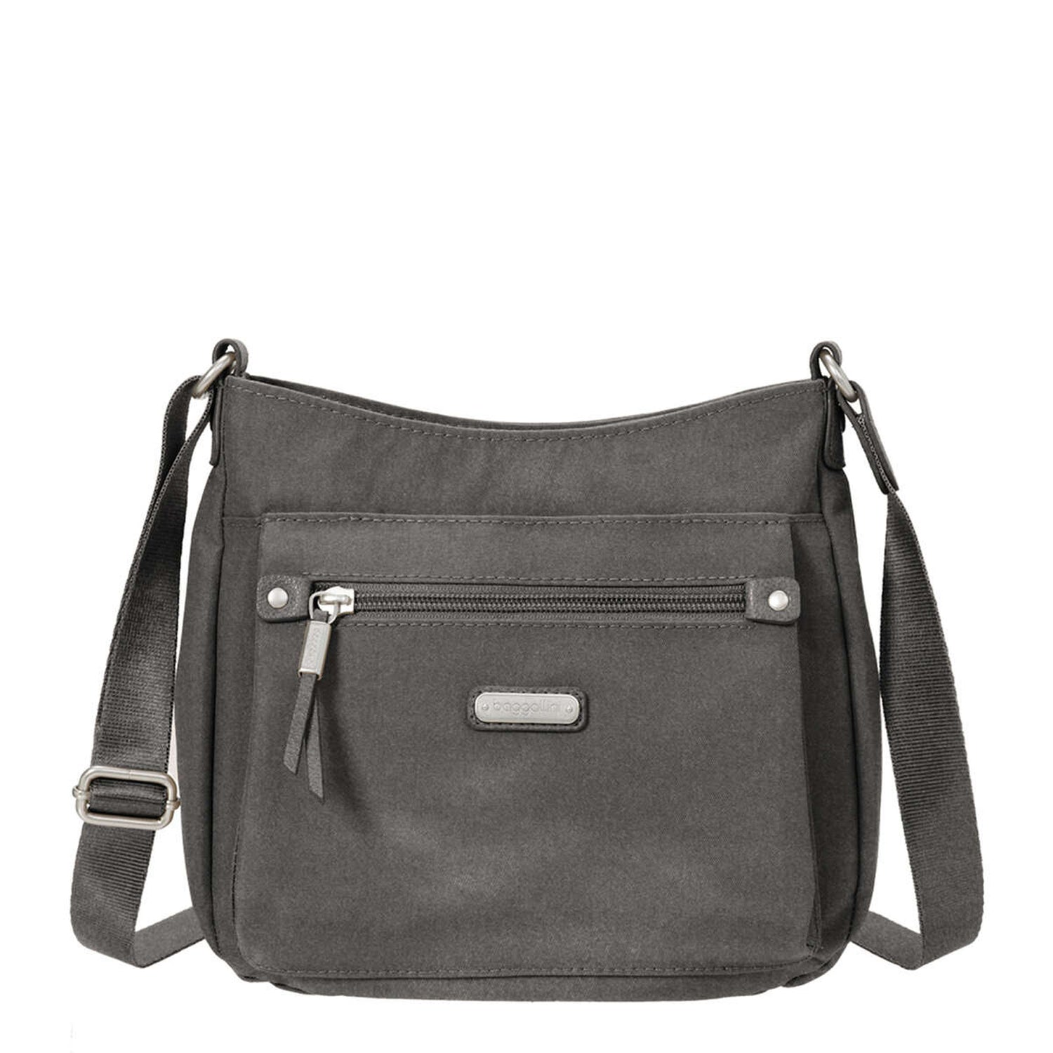 Peltz Shoes  Baggilini Uptown Bagg with RFID Phone Wristlet Sterling Shimmer UPB287-SHIMMER
