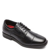 Peltz Shoes  Men's Rockport Essential Details Waterproof Cap Toe Oxford BLACK V73839