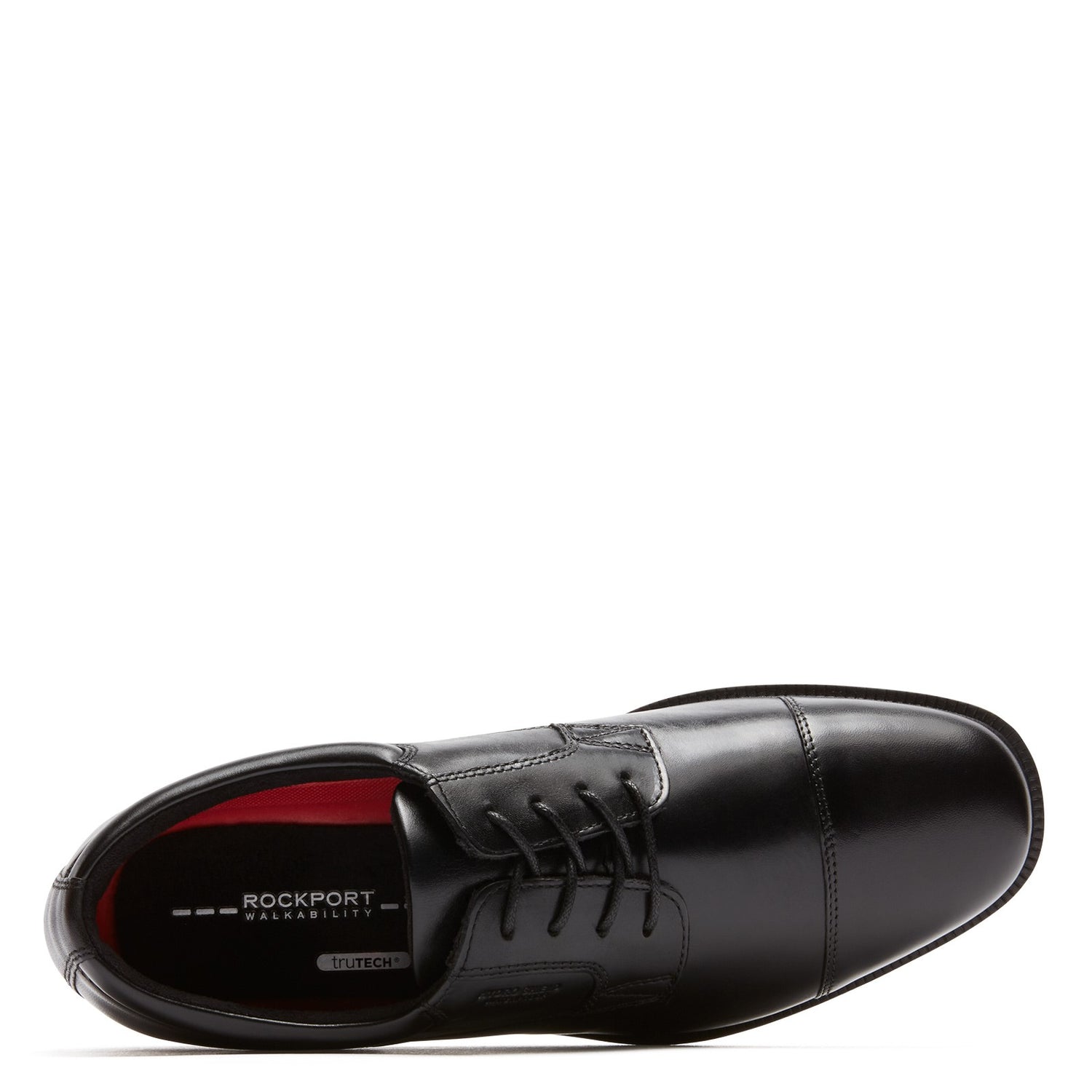 Peltz Shoes  Men's Rockport Essential Details Waterproof Cap Toe Oxford BLACK V73839
