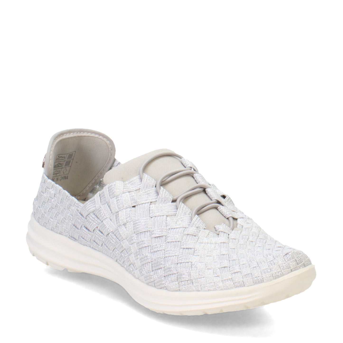 Peltz Shoes  Women's Bernie Mev Victoria Slip-On WHITE SHIMMER VICTORIA WHTS