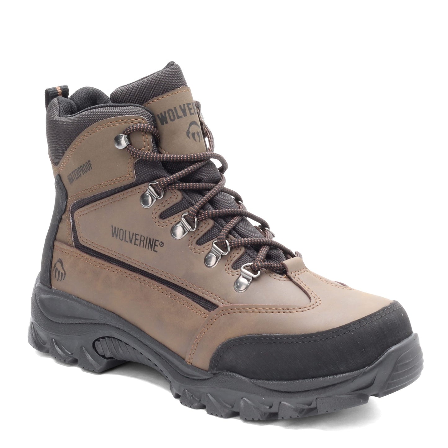 Peltz Shoes  Men's Wolverine Boots Spencer Waterproof Hiking Boot BROWN BLACK W05103