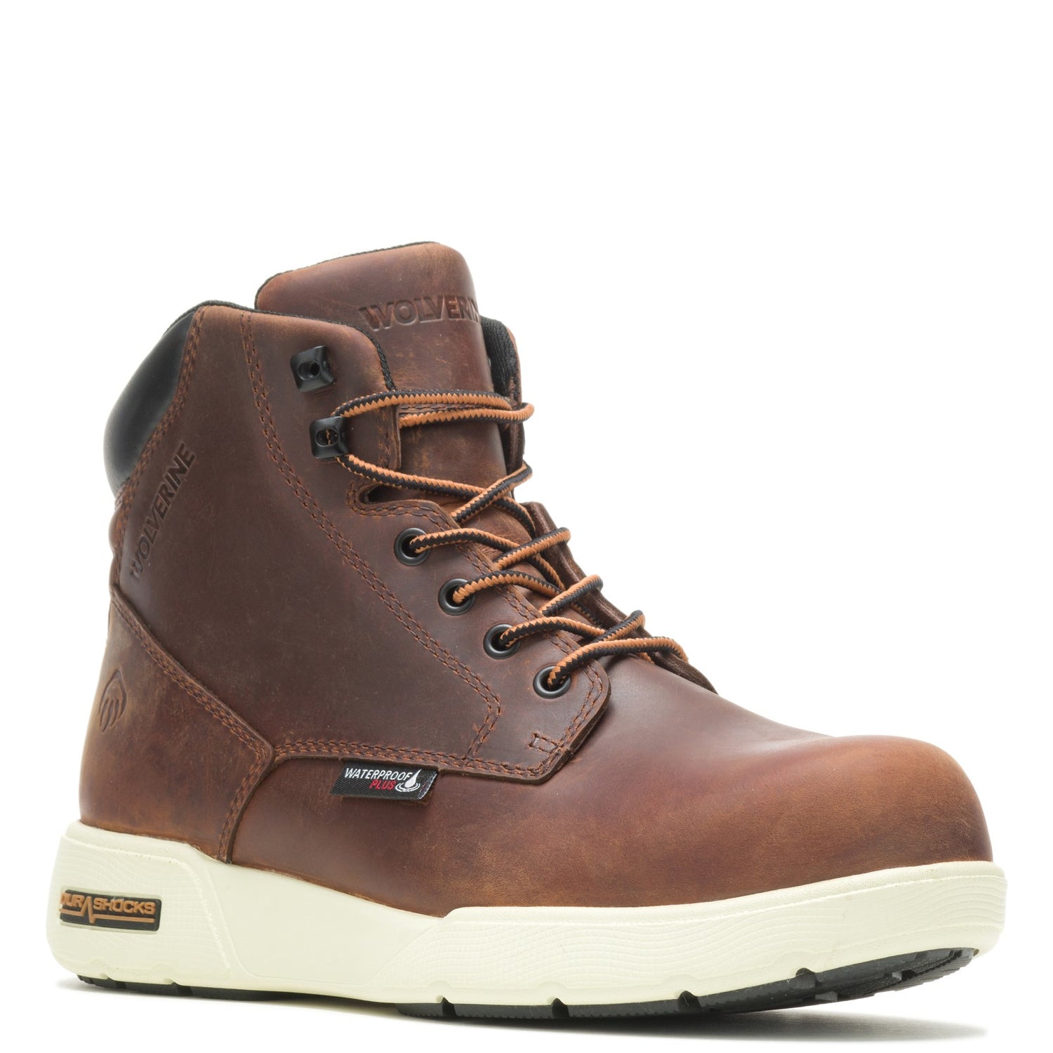Peltz Shoes  Men's Wolverine Boots Kickstart DuraShocks CT Work Boot PEANUT W080036