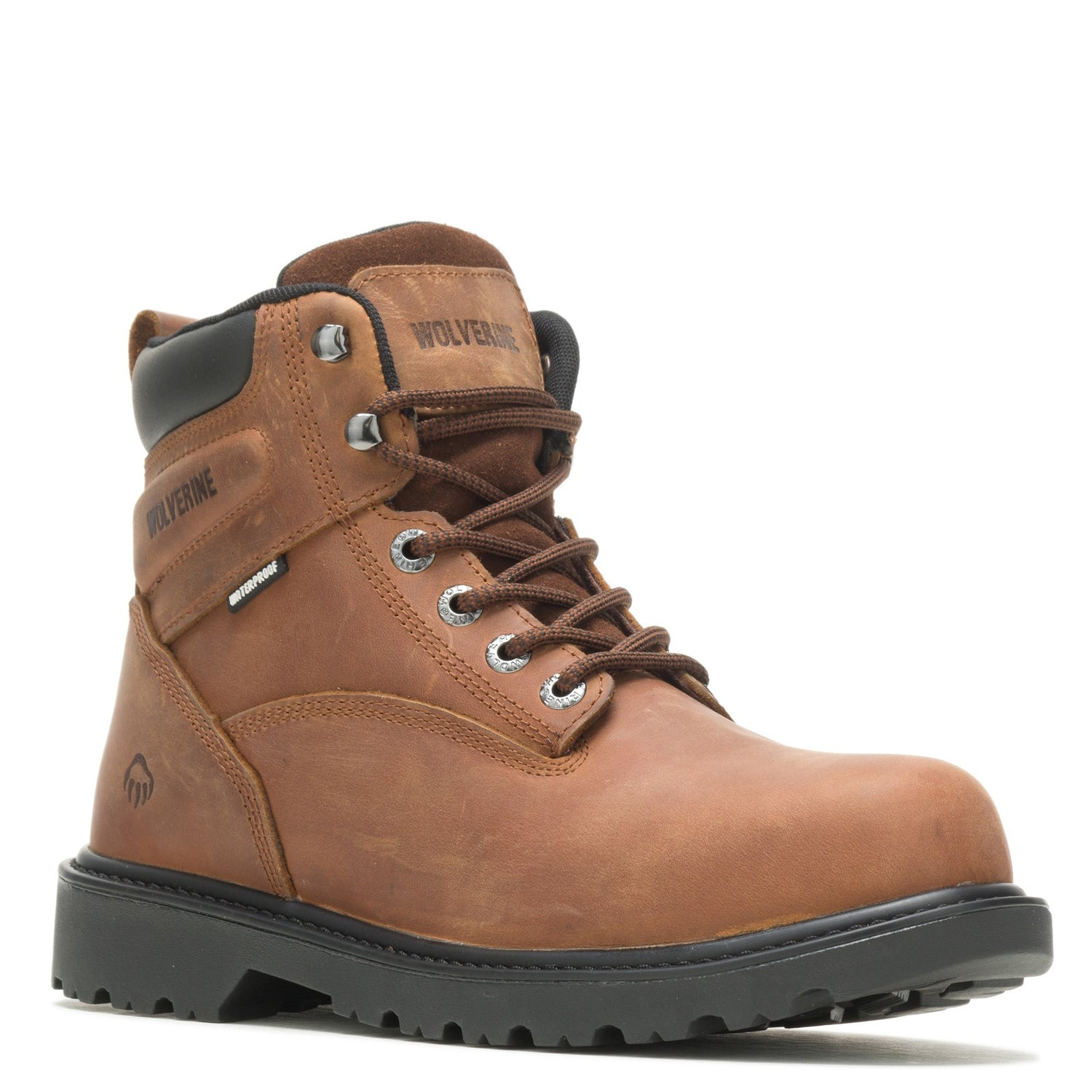 Peltz Shoes  Men's Wolverine Boots Floorhand 6 inch Waterproof Steel Toe Work Boot TAN W080071