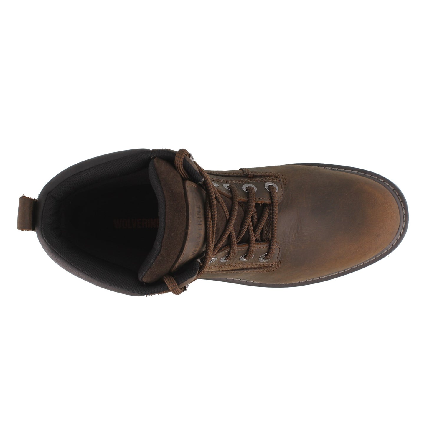 Peltz Shoes  Men's Wolverine Boots Floorhand 6 inch Waterproof Work Boots DARK BROWN W10643
