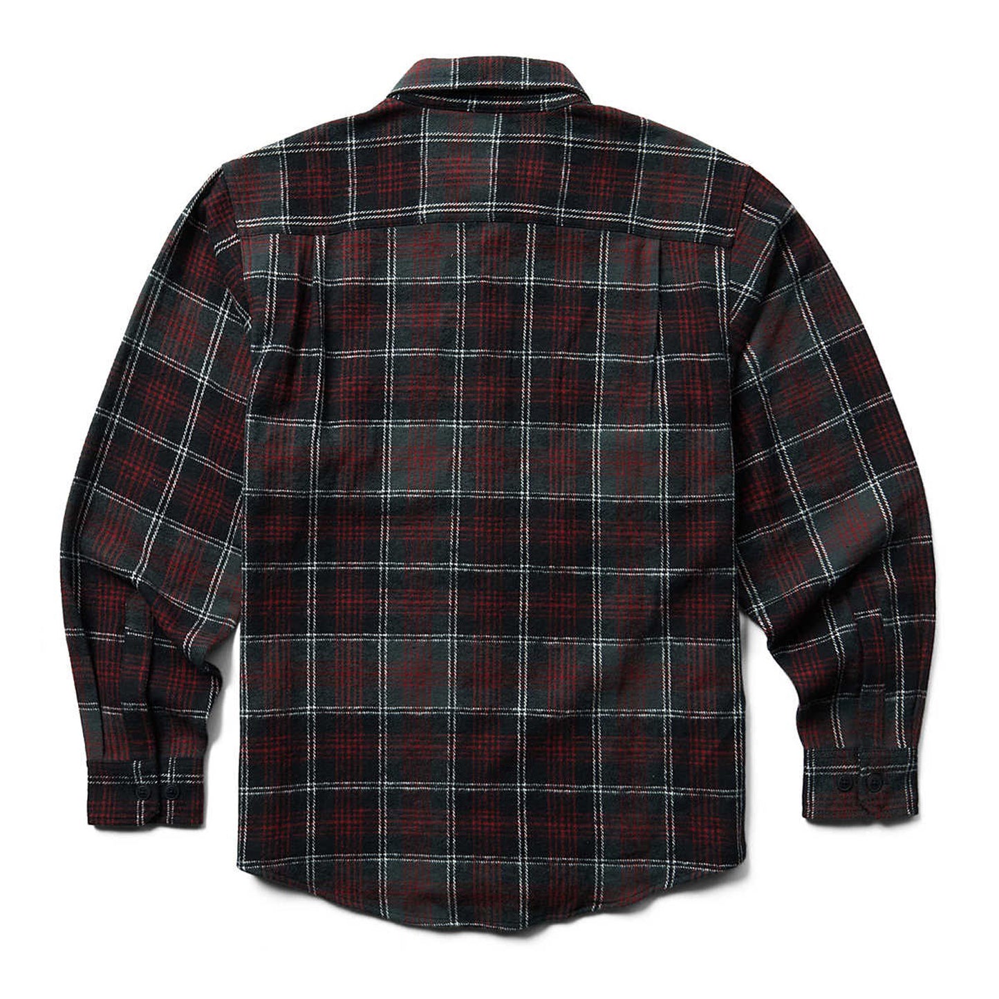 Peltz Shoes  Men's Wolverine Glacier Heavyweight Flannel Shirt Midnight Black Plaid W1205850-001