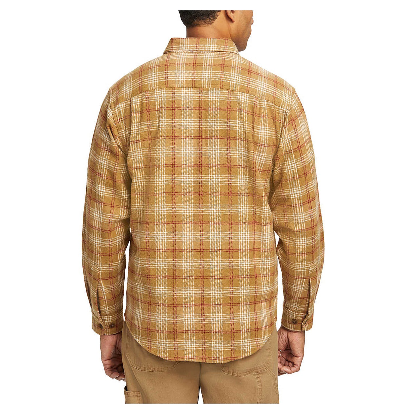 Peltz Shoes  Men's Wolverine Glacier Heavyweight Flannel Shirt Coyote Plaid W1205850-223