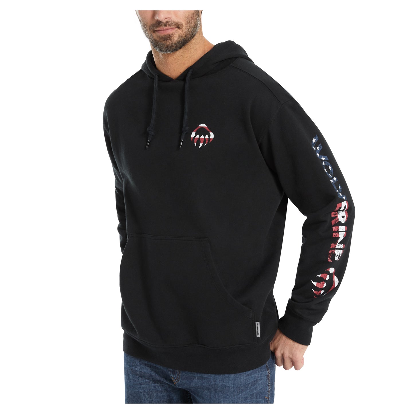 Peltz Shoes  Men's Wolverine Americana Hoodie BLACK AMERICANA W1207760-003