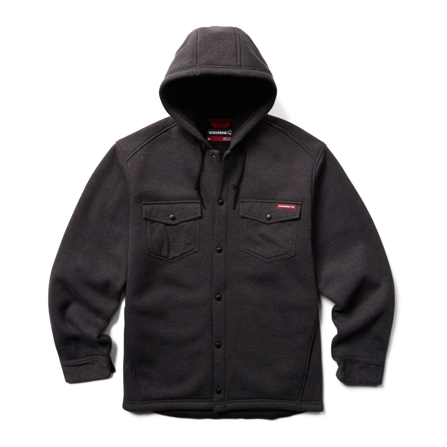 Peltz Shoes  Men's Wolverine Bucksaw Knit Shirt Jac BLACK HEATHER W1208330-003