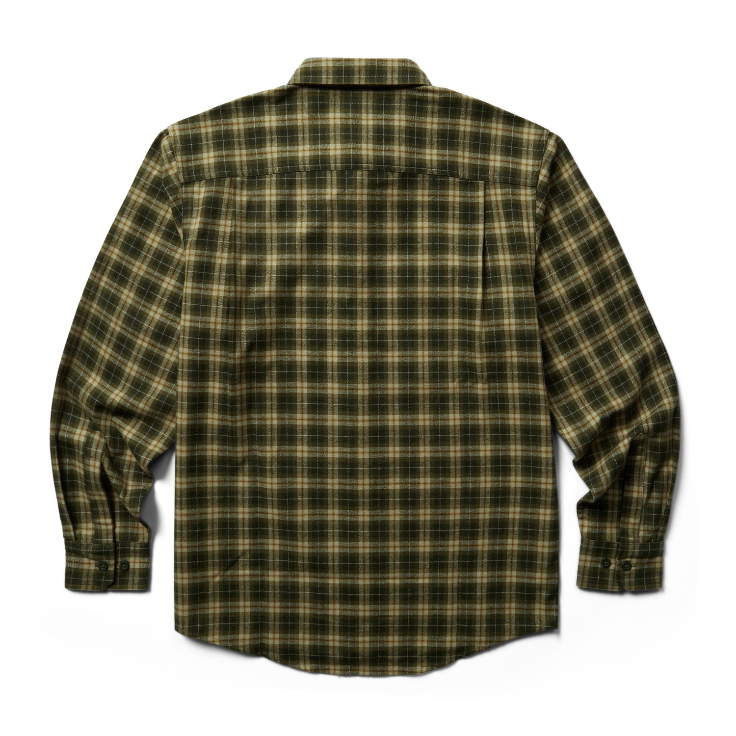 Peltz Shoes  Men's Wolverine Glacier Midweight Flannel Shirt OLIVE W1208660-304