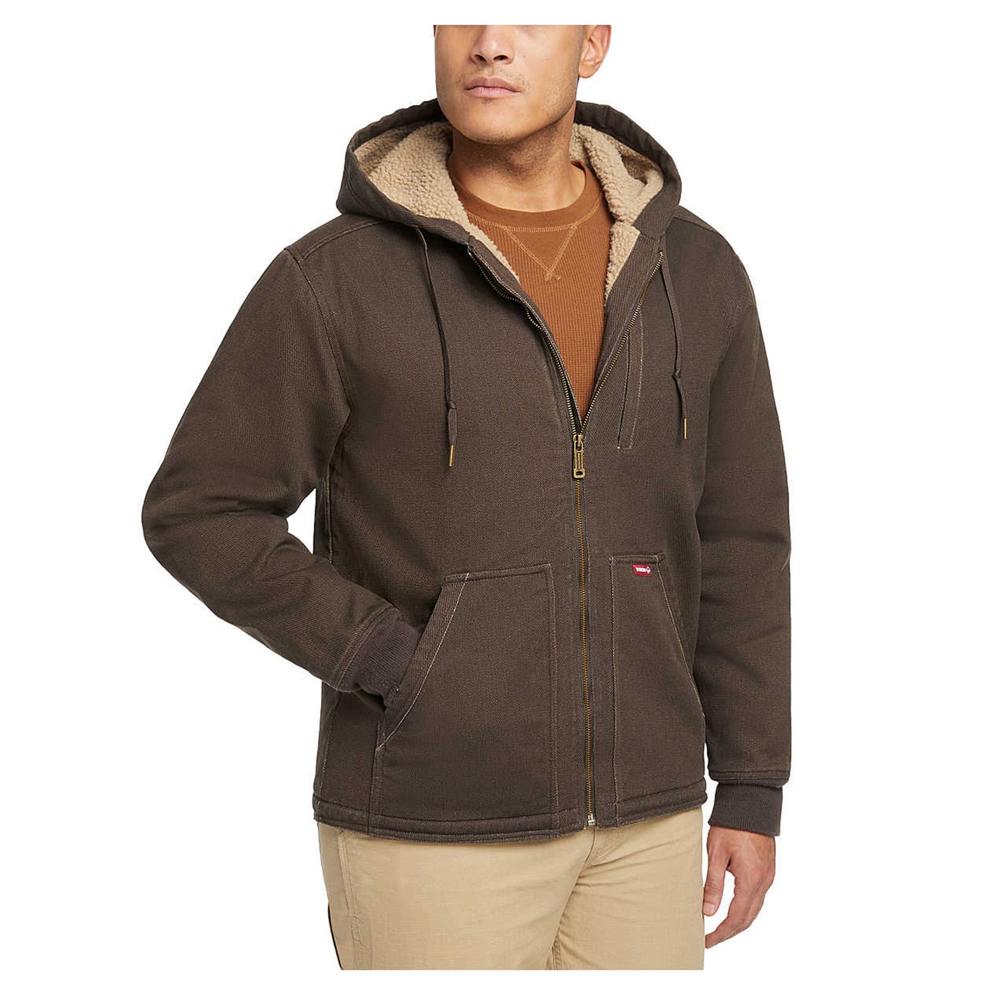 Peltz Shoes  Men's Wolverine Upland Sherpa Lined Hooded Jacket Java W1210270-208